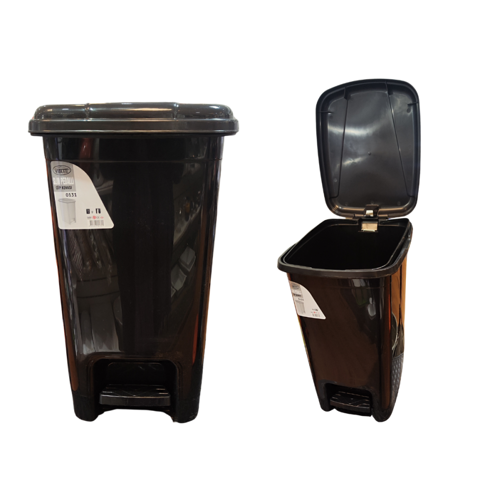 PAPELERA C/PEDAL 25 LTS NEGRO