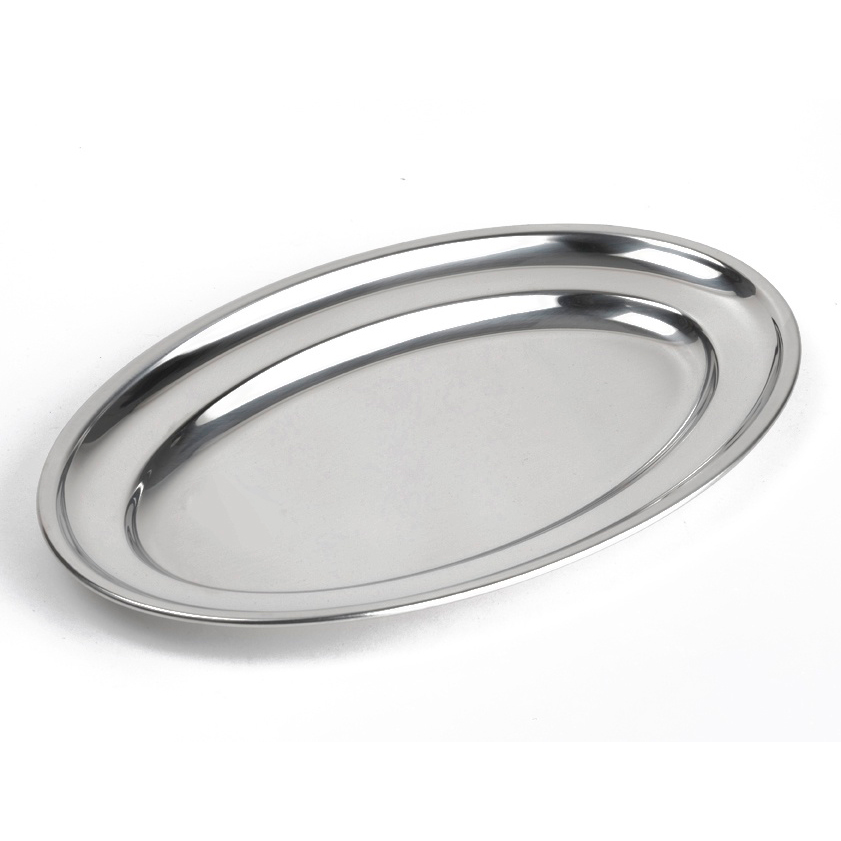 FUENTE OVAL ACERO INOXIDABLE 40 CMS.