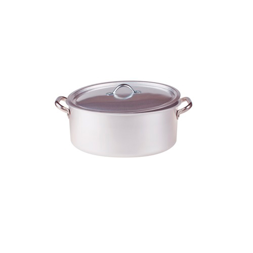 CACEROLA BAJA 2 ASAS MANGO BRONCE CON TAPA 32 CMS. AGNELLI