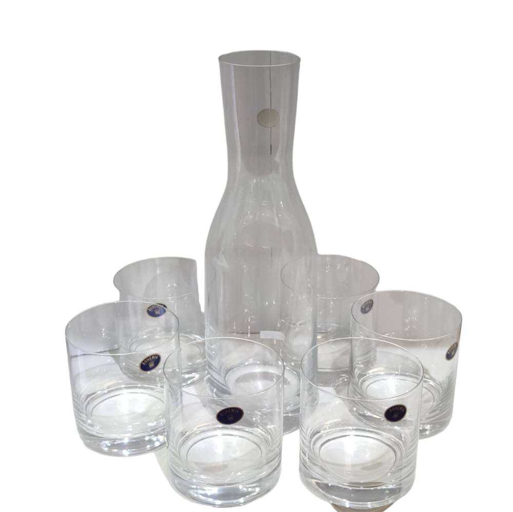 DECANTADOR + 6 VASOS BARLINE BOHEMIA