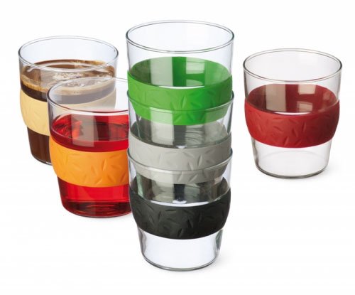 Set x6 VASOS TEMPLADOS CON SILICONA - SIMAX