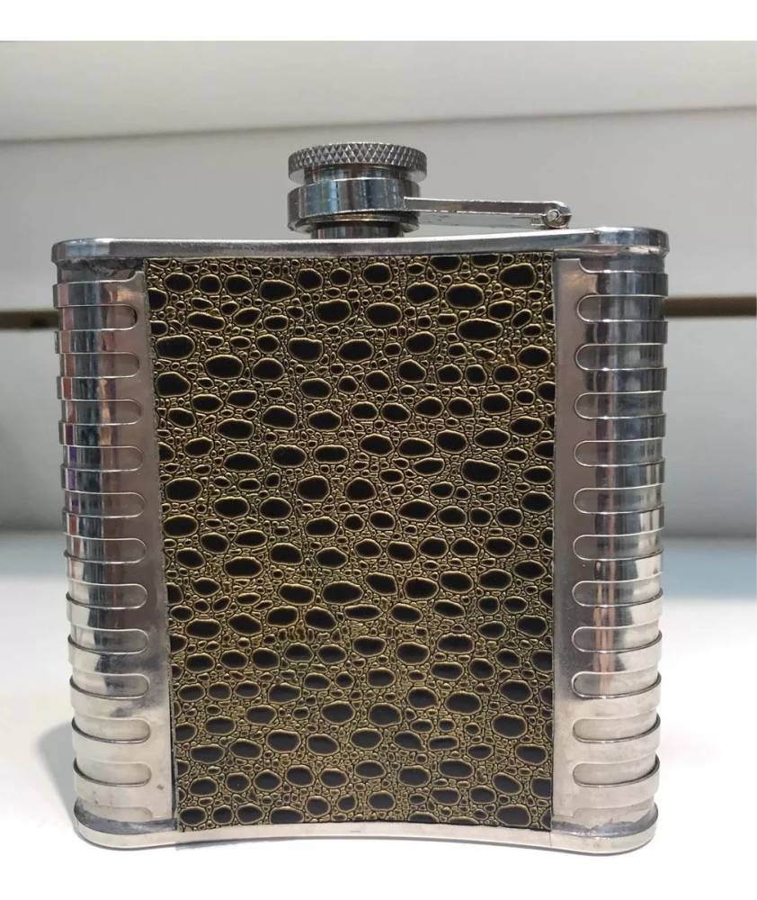 PETACA CON DETALLES EN CUERO 5oz. PALERMO