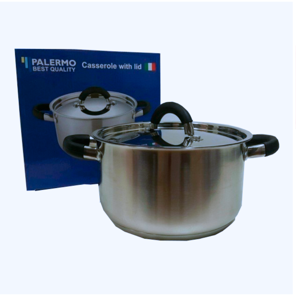 CACEROLA en ACERO INOX. con ASAS REFORZADA 20CM PALERMO