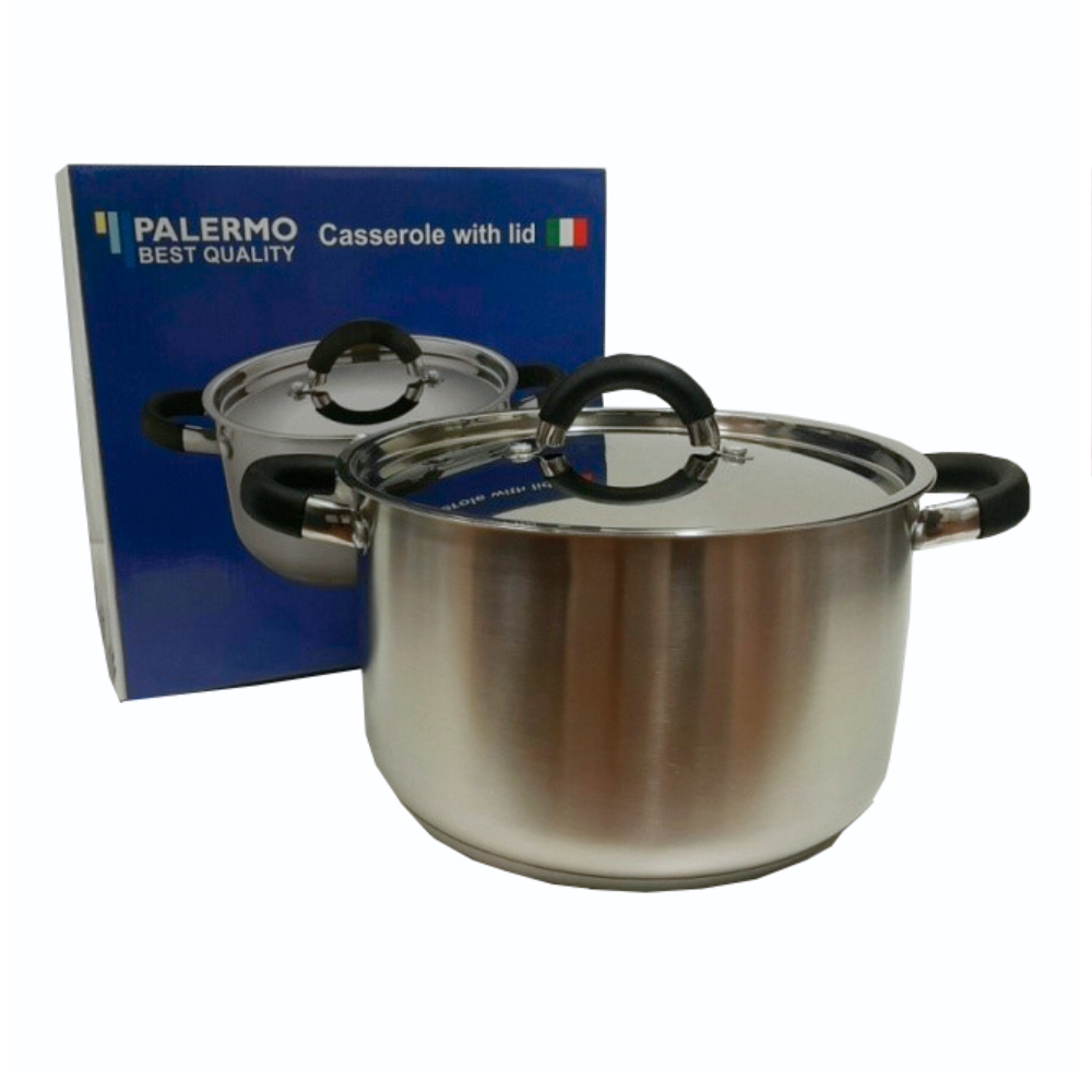 CACEROLA en ACERO INOX. con ASAS REFORZADA 24CM PALERMO