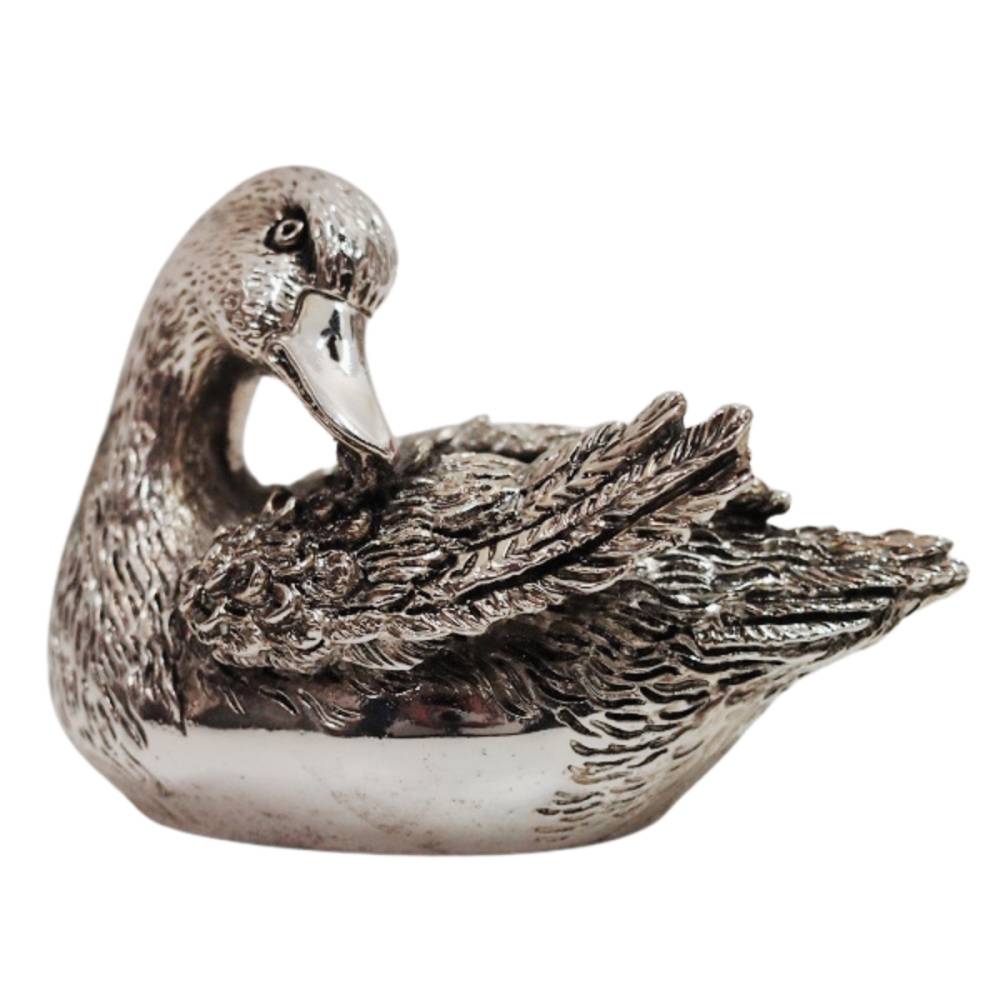 PATO NADANDO de PLATINA - 10cm