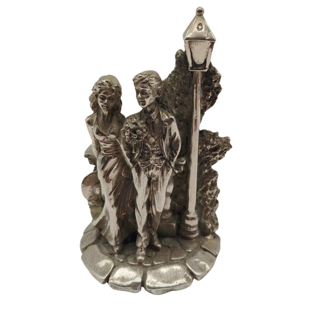 PAREJA BAJO EL FAROL 12cm de PLATINA
