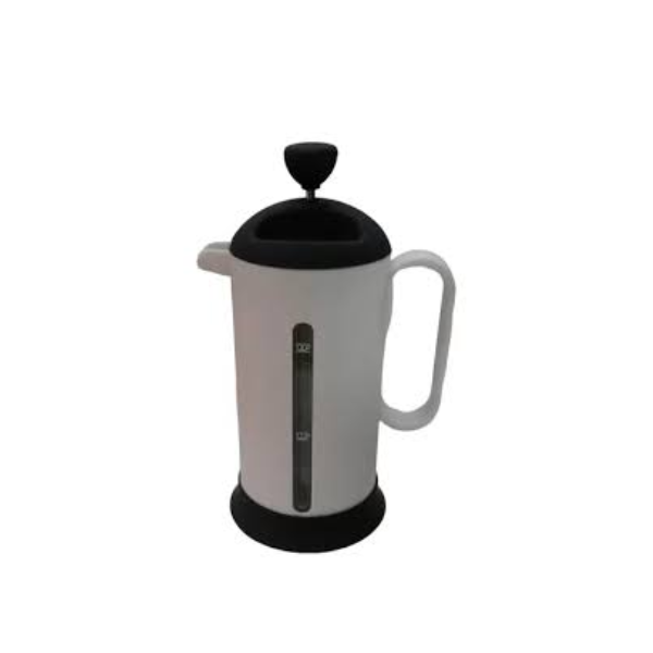 CAFETERA 2 TAZAS CON EMBOLO NEGRO Y BLANCO
