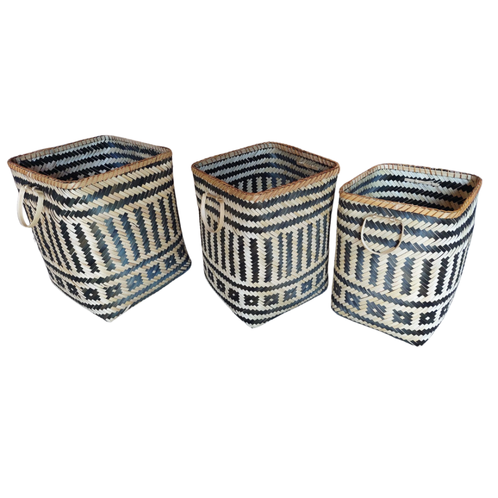 SET CANASTO BAMBOO X 3