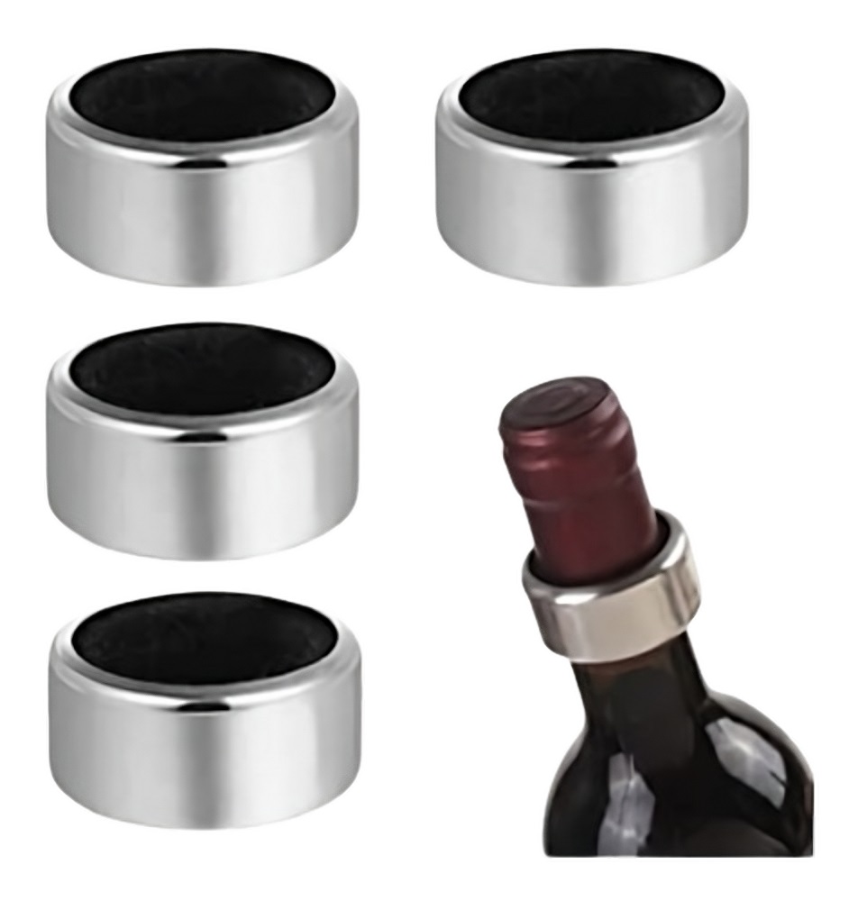 SET 4 AROS PLATINA para BOTELLA 