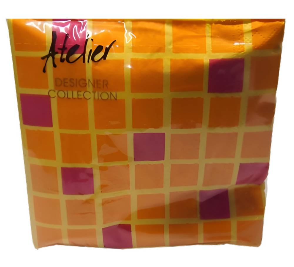SERVILLETA DOMINO NARANJA  - 17 x 17 CMS. � 20 UNIDADES