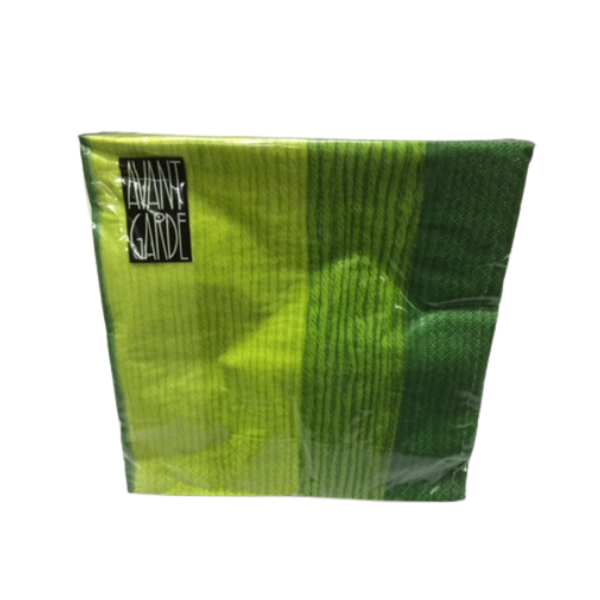 SERVILLETAS A RAYAS VERDES  - 17 x 17 CMS. � 20 UNIDADES