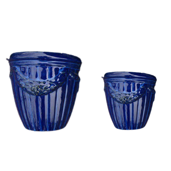 MACETA X2 AZUL BRILLANTE - DE PARED