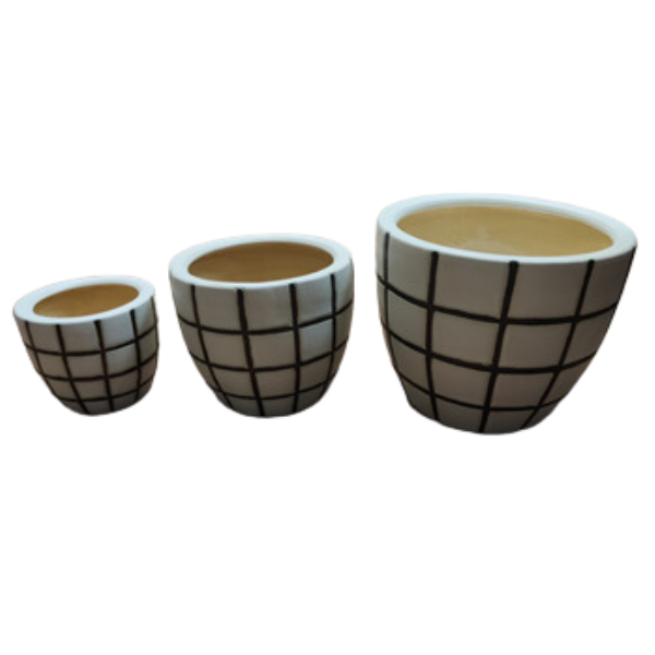 MACETA X3BLANCA CUADRILLE - 16-22-29