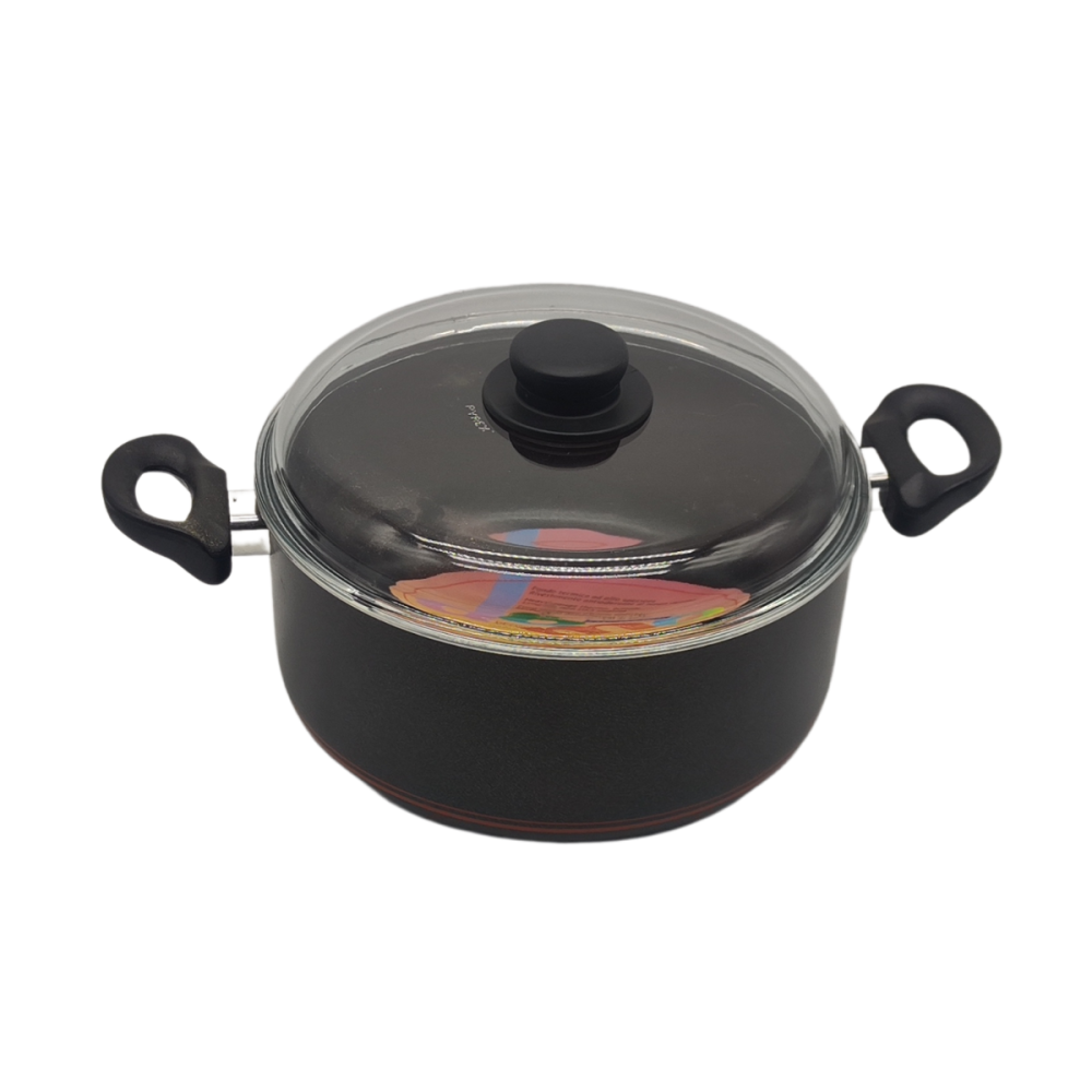 CACEROLA 26 CM TEFLON DELUXE TAPA VIDRIO 
