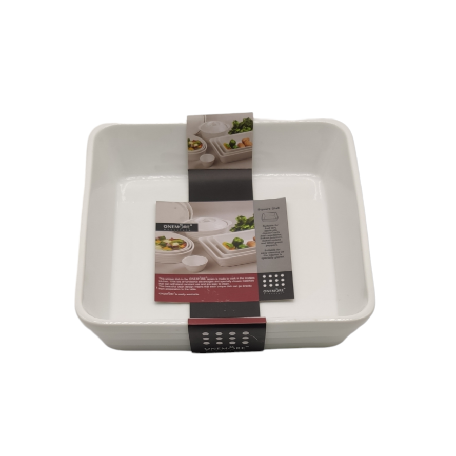 FUENTE de PORCELANA BLANCA CUAD. - 24x24cm ONE MORE