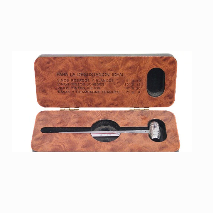 TERMOMETRO PARA VINO MADERA LUSTRADA | GOOD-LIFE