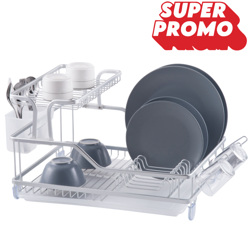 ESCURRIDOR PLATOS ALUMINIO 2 PISOS