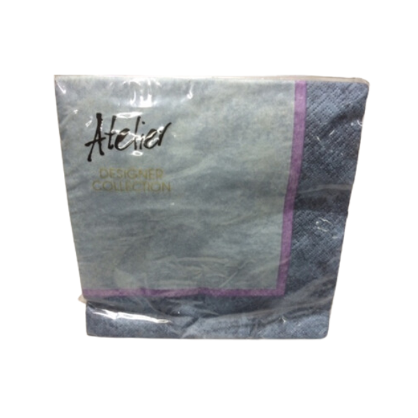 SERVILLETA GRIS Y ROSADO  - 17 x 17 CMS. � 20 UNIDADES