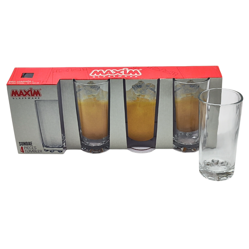 SET VASO X 4 SUNDAE TRANSPARENTE 305 ML