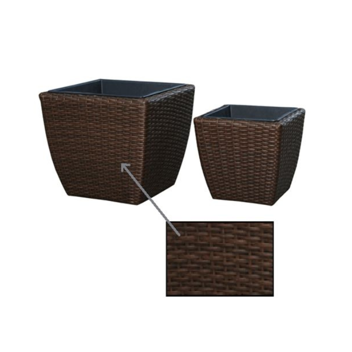 MACETA X2 RATTAN CUADRADA - ALTURA: 36 CMS. / 28 CMS.